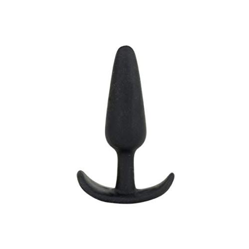 Doc Johnson Mood - Naughty 1 - Silicone Anal Plug - Medium - 3.9 in. Long and 1 in. Wide - Tapered Base for Comfort Between The Cheeks - Medium - Black