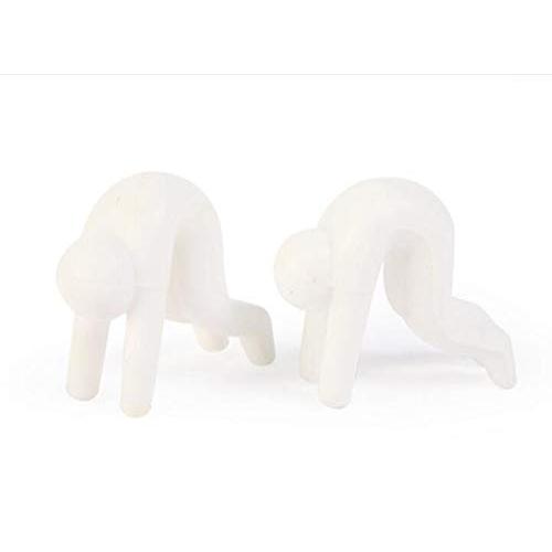 Pot Lid Holder Silicone Anti Overflow Spill Tool Pot Small Person Shape Bracket for Chopsticks Kitchenware White (3)