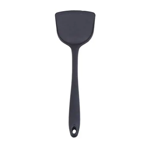 YouCY Long Handled Cooking Spatula Kitchen Baking Tool Shovel Silicone Kitchenware Heat Resistant Utensils For Nonstick Pan Egg Pancake,Black