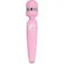 Pure Love Silicone Vibrating Wand and Personal Massager, Pink Color, Rechargeable and Multi-Speed with Swarovski Crystal Button, Quilted Handle, Adult Sex Toy, Body Massager