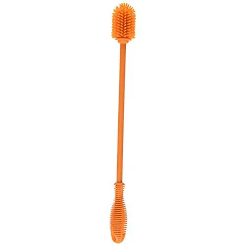 Belgoff Bottle Brush - Bottle Scrubbing Silicone Kitchen Cleaner For Washing Glass - Baby Bottles - Plastic Narrow Neck Water Sport Bottles Tumblers Thermoses Dishes with Long - Non-Grip Handle