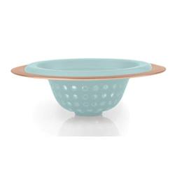 COOK with COLOR Flexible Silicone Kitchen Sink Strainer Rose Gold Copper Large Wide 4.5’ Diameter Rim/Mint Silicone Durable Drain Basket Traps Food Debris and Prevents Clogs