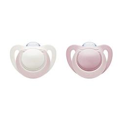 NUK Newborn Orthodontic Pacifiers, Girl, 0-2 Months, 2-Pack