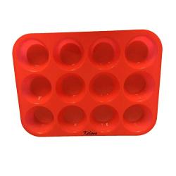 keliwas 12 - Cup Silicone Muffin - Cupcake Baking Pan/Non - Stick Silicone Mold/Dishwasher - Microwave Safe