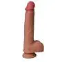 Double Layered Silicone Dildo, G Spot Hyper Realistic Premium Penis Sex Toy with Suction Cup, Insertable 5.3 inches/Width 1.4 inches-Size: S