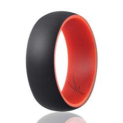 ROQ Silicone Wedding Ring for Men - 3 Packs/4 Packs & Singles - Duo Collection Silicone Rubber Wedding Bands - Classic Styles