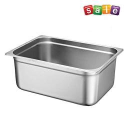 6" Deep Steam Table Pan Full Size, 21 Quart Stainless Steel Anti-Jam Standard Weight Hotel GN Food Pans - NSF (20.87&quotL x 12.8&quotW)