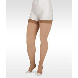 Juzo Basic Thigh High w/Silicone Dot Band Short Open Toe 20-30mmHg, II, beige