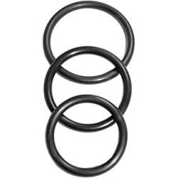 Cob 3 Pack Silicone Cock Ring Set (Black)