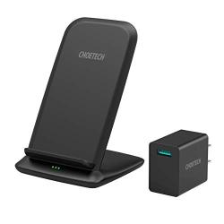 CHOETECH 15W Wireless Charger, Fast Wireless Charging Stand with QC 3.0 Adapter Compatible iPhone 11/11 Pro/11 Pro Max/XS Max/XR/XS/X/8/8 Plus, LG V30/V35/V40/G8, Samsung Galaxy Note 10/S10/S10E/S9