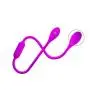 Wushuangyu USB Rechargable Silicone Soft 12 Speed Stimulator Waterproof Double Head Massager - Vibrant Toy
