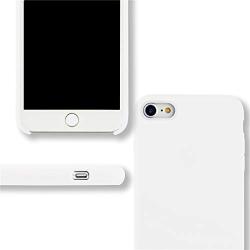 Yajuhoy iPhone 8 Case / iPhone 7 Case, Liquid Silicone Gel Rubber Case Soft Microfiber Cloth Lining Cushion Compatible with Apple iPhone 8 (2017) / iPhone 7 (2016) - White