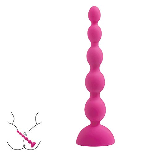 Amal Six Toys Vib Prostrate Massager Anales Trainer Massage Toy with 3 Motor-10 Frequency Vib Anales Beads Silicone Trainer Fun Toys for Beginners Rose red by Larben