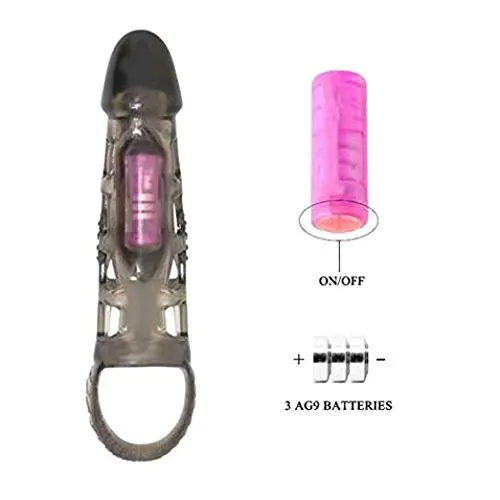 Flesh Silicone penile Condom ExTander expands Male Chastity Toys Lengthen Cock Sleeves-12