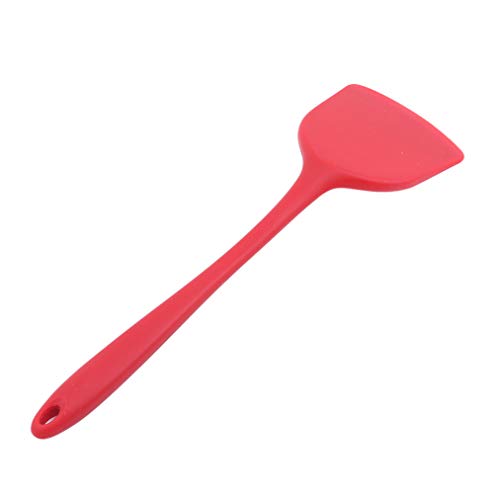 Sevenfly Long Handled Cooking Spatula Kitchen Baking Tool Shovel Silicone Kitchenware Heat Resistant Utensils For Nonstick Pan Egg Pancake,Red
