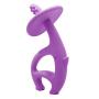 Mombella Dancing Elephant Silicone Baby Teether &Toothbrush for Teeth Beginning & Eruption Period. Relieve Pain&Itch, Clean Tongue&Gum. with a Free Clip, Purple, 3M+