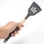 Kitchenware, Beech Handle Silicone Kitchenware Non-Stick Kitchen Cookware (Drain Shovel)