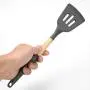 Kitchenware, Beech Handle Silicone Kitchenware Non-Stick Kitchen Cookware (Drain Shovel)