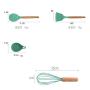 ZLKB Silicone Kitchen Utensils,Safe Food Grade Silicone with Premium Wood Handles, Non-Stick Heat Resistant Silicone Kitchenware