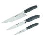 Anolon SureGrip 3-Piece Japanese Stainless Steel Chef Knife Set with Sheaths, Gray