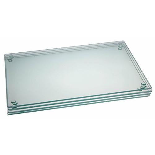 Clever Chef Glass Cutting Board Set | 4 Non Slip Cutting Boards are Shatter-Resistant, Durable, Stain Resistant, Dishwasher Safe | Bundle 4 Pack Contains 4 Rectangle Cutting Boards | 7.75&quot x 11.75&quot
