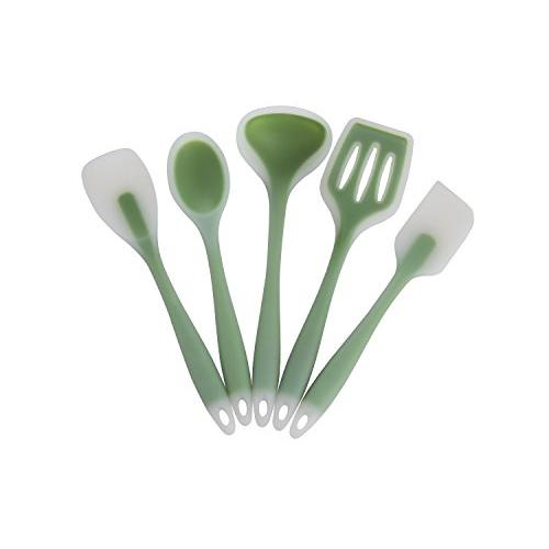 Dana Carrie Kitchenware silicone kitchen 5-piece kitchen supplies 5-piece nylon silicone, dark green