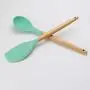 Kitchenware Set, Kitchen Set with Wooden Handle Silicone Cookware Set of 11, Cooking Turner Pliers for Spatula with Nonstick Cookware, Fresh green