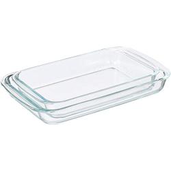 AmazonBasics Glass Oblong Oven Baking Dishes, Set of 2