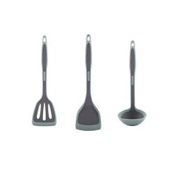 3PC Home cooking kitchenware set, Non-stick silicone soup spoon, Long handle anti-scalding cooking utensils, Kitchen cooking kitchenware set spatula, shovel, soup spoon.