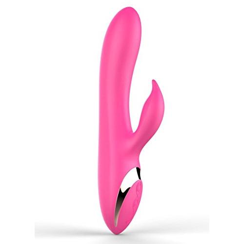 G-Spot Rabbit Waterproof Rechargeable Dildo Vibrator Adult Sex Toys for Women - Silicone Clitoris Vagina Stimulator Massager Sex Things for Couples-Pink