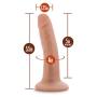 Blush Silicone Willys 5.5" Silicone Dildo Suction Cup Strap On Base - Vanilla