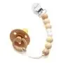 Modern Pacifier Clip for Baby - 100% BPA Free Silicone Beads (Natural) Binky Holder for Newborn - Infant Baby Shower Gift - Universal fit MAM - Philips Avent