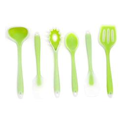 LDGR Pancake Spatula Silicone Kitchenware Set 6 Pieces Non-Stick Cooking Shovel Spoon Translucent Silicone Kitchenware (Size : 6-Piece)