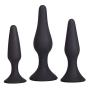 Fetish Anales Butte Plug T-Shirt AnalesTrainer with Suction Cup-3 Pcs Kit 3 Size- Silicone Bútt Plugs-Amal Plugs-Beginner Starter Set Toys Black by ALBK