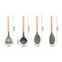 Kitchen Utensil Set Silicone 9 Piece Silicone Kitchenware Gadget Wooden Handle Kitchen Spatula Set Shovel Spoon Home Kitchen Tools