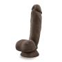 8.75&quot Realistic Sensa Feel Dual Density Dildo - Cock and Balls Dong - Suction Cup Harness Compatible - Sex Toy for Women - Sex Toy for Adults (Brown)