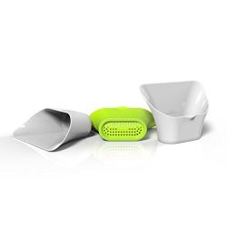 ThinkHat ChopTainer Cutting Board Space Saver, Meal Prep Storage, Salad Containers, Portion Control Cooking, Chopping, Measuring Cups, Organizer Bowls, Trays, BPA Free, Set of 3 Including Colander