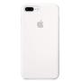 Silicone Phone Case iPhone 8 Plus(5.5 Inch),White Liquid Silicone Gel Rubber Case Soft Microfiber Cloth Lining Cushion (White)