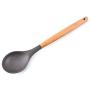 Silicone Cooking Utensils, 9pcs Nonstick Kitchenware with Wooden Handle for Home Restaurant Hotel Grey