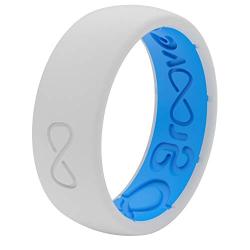 Groove Life - Silicone Ring for Men and Women Wedding or Engagement Rubber Band with Lifetime Coverage, Breathable Grooves, Comfort Fit, and Durability - Original Solid