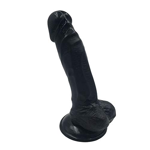 Yasuodd Portable 8.3 inch Realistic Massager Toys Lifelike Silic?ne-D?ld? with Suction Cup for Women (Color : Black)