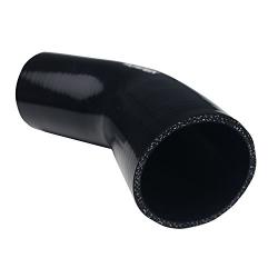 Ronteix Universal 4 Ply High Performance 45 Degree Elbow Coupler Silicone Hose (2.5(63MM), BLACK)