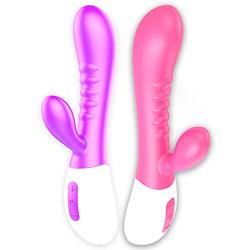 O-GAME Waterproof Rabbit G-S Vibrantor C-t Rechargable Stimulation Silicone Toy with 10 Vibraration Modes Quiet Dual Motor for Women Couples