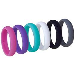 Womens Silicone Wedding Ring Band by HonorGear - Ring Pack Premium Wedding Bands Engagement Active Athletes Comfortable Fit Non-Toxic Antibacterial
