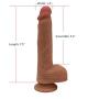 Double Layered Silicone Dildo, G Spot Hyper Realistic Premium Penis Sex Toy with Suction Cup, Insertable 5.3 inches/Width 1.4 inches-Size: S