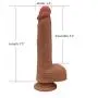 Double Layered Silicone Dildo, G Spot Hyper Realistic Premium Penis Sex Toy with Suction Cup, Insertable 5.3 inches/Width 1.4 inches-Size: S