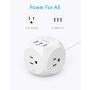 Power Strip with USB, Anker PowerPort Cube with 3 Outlets and 3 USB Ports, Portable, 5 ft Extension Cord, Overload Protection for iPhone XS/XR, Compact for Travel, Cruise Ship and Office
