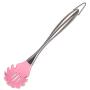 Pink/Black Stainless Steel Handle Silicone Cooking Tool Sets Egg Beater Spoon Spatula Kitchenware Kitchen Utensils Sets,Slotted Spoon Pink