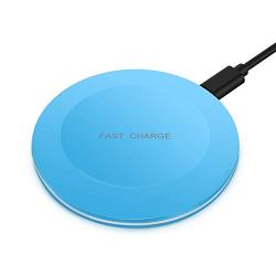 Fast Wireless Charger, Qi Certified, 3 Types Charging Mode, Ultra Slim 0.2 inches, 7.5W Compatible iPhone Xs Max /8 /X /8 Plus/XR/XS, 10W Compatible Samsung Galaxy S8 S9, 5W All Phones (Blue)