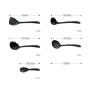 Kitchenware Utensils Set 5 Piece Silicone Nylon Heat Resistant Non-Stick Cooking Professional Spoon shovel Tools Black
